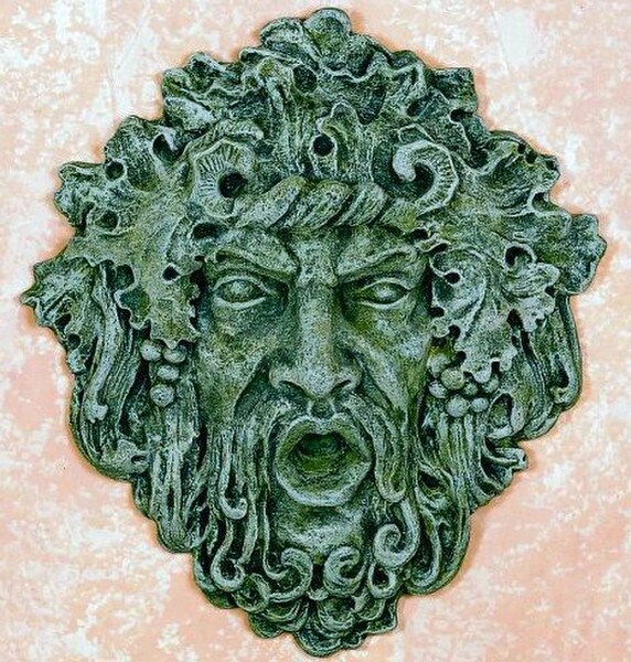 Bacchus Wine God Architectural Plaque Wall Hanging